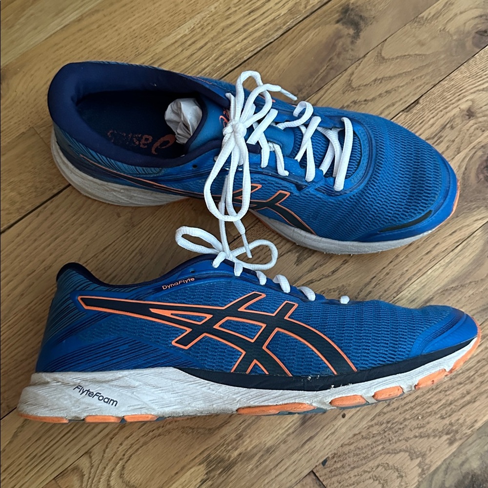 ASICS Dynaflyte Men's Blue and Orange Running Shoes size 11 US - Picture 2 of 6